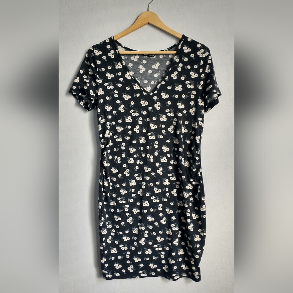 Shein 90's Y2K Floral Black Dress Size medium